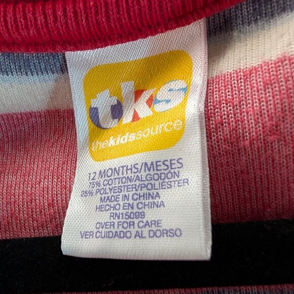 ๐ 2 for 20 ๐ VINTAGE Y2K TKS Striped Velour Like Long Sleeve - Picture 3 of 3